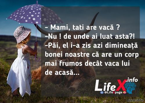 Banc: Mami, tati are vacă ?